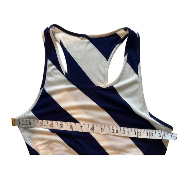 Striped Navy & White Racerback Maxi Dress 61i - Picture 4 of 5